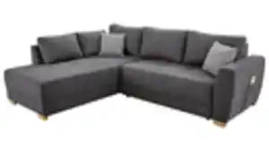 Ecksofa mit Schlaffunktion anthrazit 254 x 212 cm - LUKE