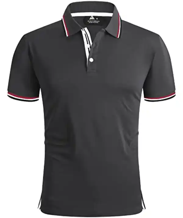 Bild 1 von SPEEDRUN Polo Shirt Tshirt Herren Kurzarm Polohemd für Herren mit Brusttasche Slim Fit Sommer Schnelltrocknend Atmungsaktives Golf Tennis Arbeit Polo Hemd T-Shirt Casual