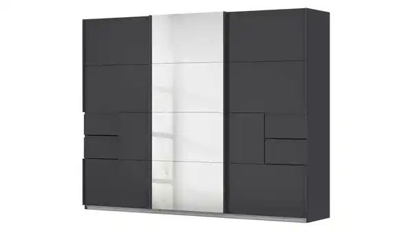 Bild 1 von Schwebetürenschrank mit Spiegel - grau - 271 cm - rauch - LUZIA