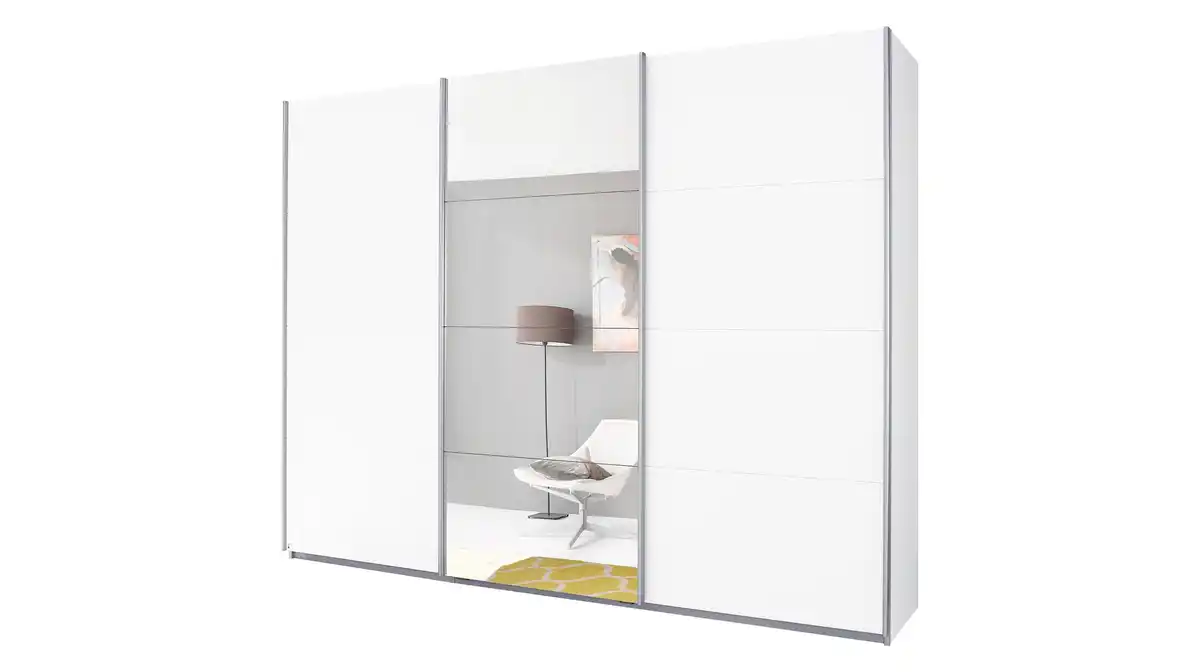 Bild 1 von Schwebetürenschrank weiß 271 cm Spiegel - rauch - KULMBACH