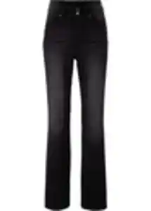 Bootcut Jeans Mid Waist, Shaping, 38, Schwarz