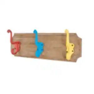 Garderobe Mia 3 Home Tanne massiv/Bunte Haken 35 x 13 x 8 cm