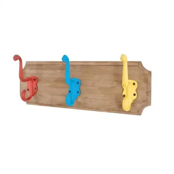 Bild 1 von Garderobe Mia 3 Home Tanne massiv/Bunte Haken 35 x 13 x 8 cm