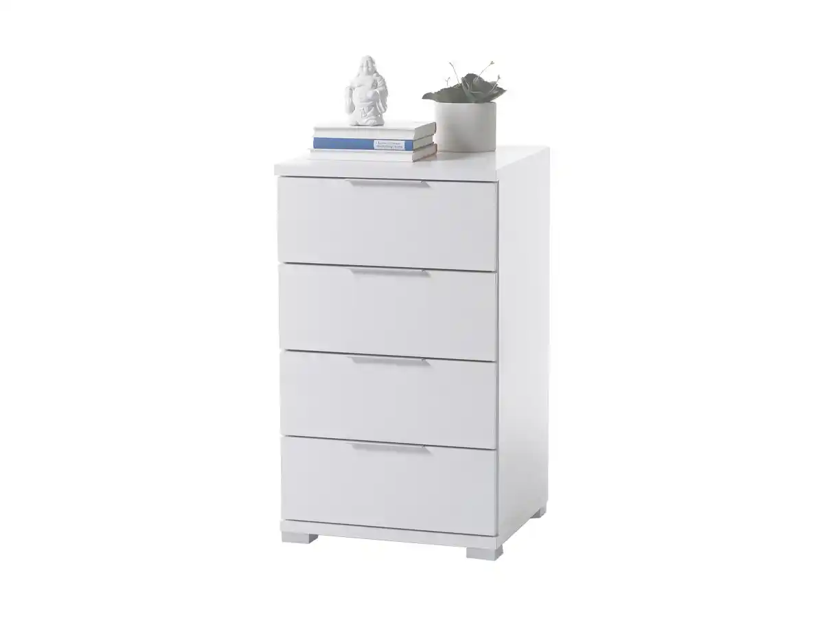 Bild 1 von Nachttisch weiß 46 cm x 42 cm mit 4 Schubladen - UNIVERSAL