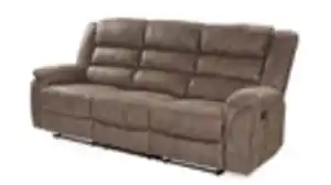 Einzelsofa 3-Sitzer braun 220 cm Liegefunktion - CLEVELAND