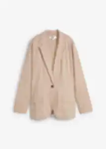 Leichter Long-Blazer mit Leinen, Loose Fit, 38, Beige