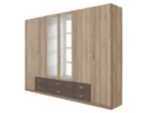 Kleiderschrank mit Spiegel 271 cm San Remo Eiche - GAMMA