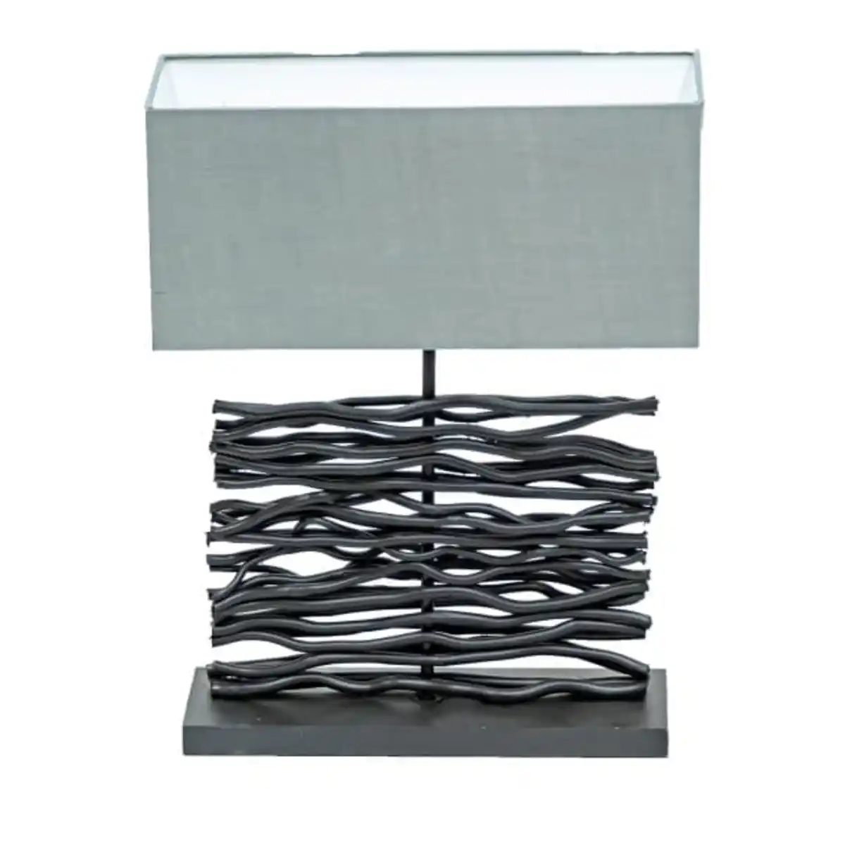 Bild 1 von GLOBO Retrofit Tischlampe Jamie Schwarz /Grau 40x15cm H50cm