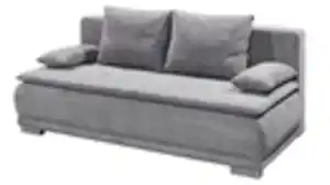 Schlafsofa grau -Topper - Bettkasten 208 x 105 cm - LUIGI