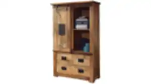 Highboard mit 1 Rolltür Mango massiv 90 cm - EMANUEL