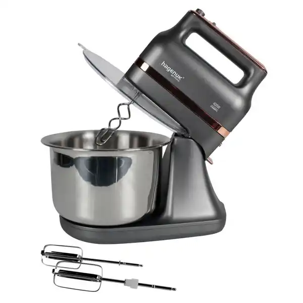 Bild 1 von Hagenuk Handmixer-Set HMS-400 schwarz roségold Kunststoff Edelstahl B/H/T: ca. 22x34x34 cm