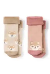 C&A Multipack 2er-Kätzchen-Baby-Anti-Rutsch-Socken mit Motiv, Rosa, Größe: 15-17