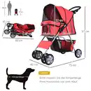 Bild 3 von Hundewagen Hundebuggy Pet Stroller Hunde Buggy mit 4 Rolle in 4 Farben