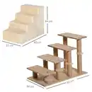 Bild 3 von Haustiertreppe 4-stufige Hunderampe mit abnehmbarer Bezug Katzentreppe Hundetreppe Tiertreppe Spanpl