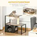 Bild 4 von Katzenmöbel Kratzbaum mit Katzenhöhle und Katzenbett aus Spanplatte Sisal Braun