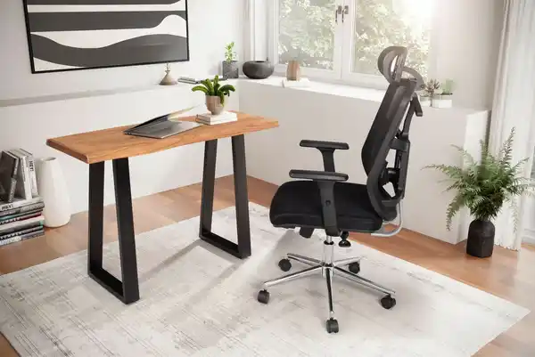 Bild 3 von Schreibtisch 118 cm Akazie Massivholz Bürotisch Laptoptisch Baumkante