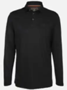 Herren Poloshirt mit langem Arm Schwarz