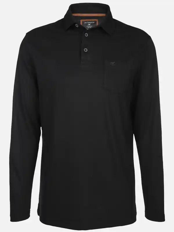 Bild 1 von Herren Poloshirt mit langem Arm Schwarz