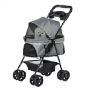 Hundewagen Pet Stroller für kleine Hunde Haustierwagen Oxford Grau