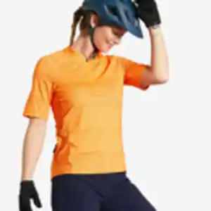 Radtrikot kurzarm MTB ST 500 Damen orange