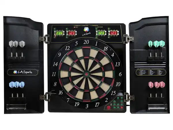 Bild 1 von L.A. Sports Electronic Dart London, 16 Player Cabinet, 4 LED, 12 Darts, 52 Tips