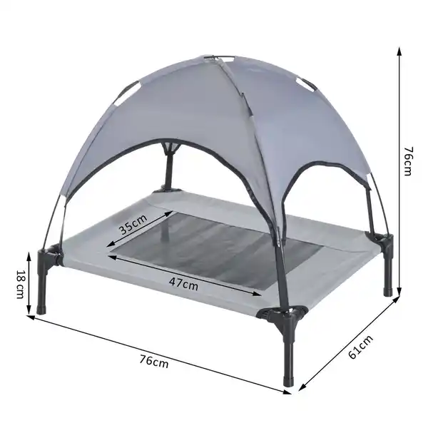 Bild 4 von Haustierbett mit Baldachin Erhöhtes Hundebett Hundeliege outdoor Grau