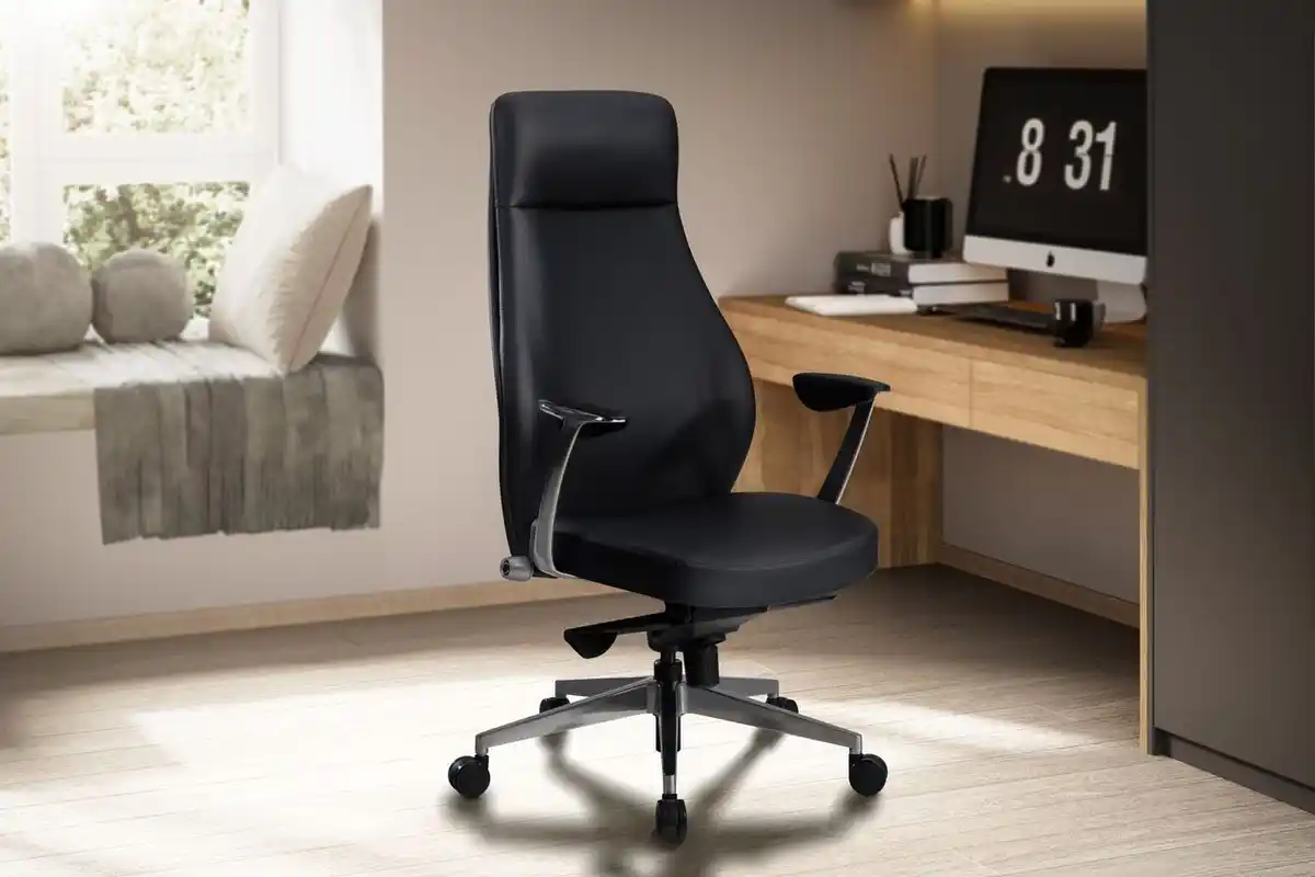 Bild 3 von Bürostuhl Schreibtischstuhl Kunstleder Schwarz Drehstuhl Ergonomisch