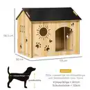 Bild 3 von Hundehütte aus Holz Kleintierhaus mit Lüftungsöffnungen Hundehaus mit Dach Hundehöhle Indoor MDF Eic