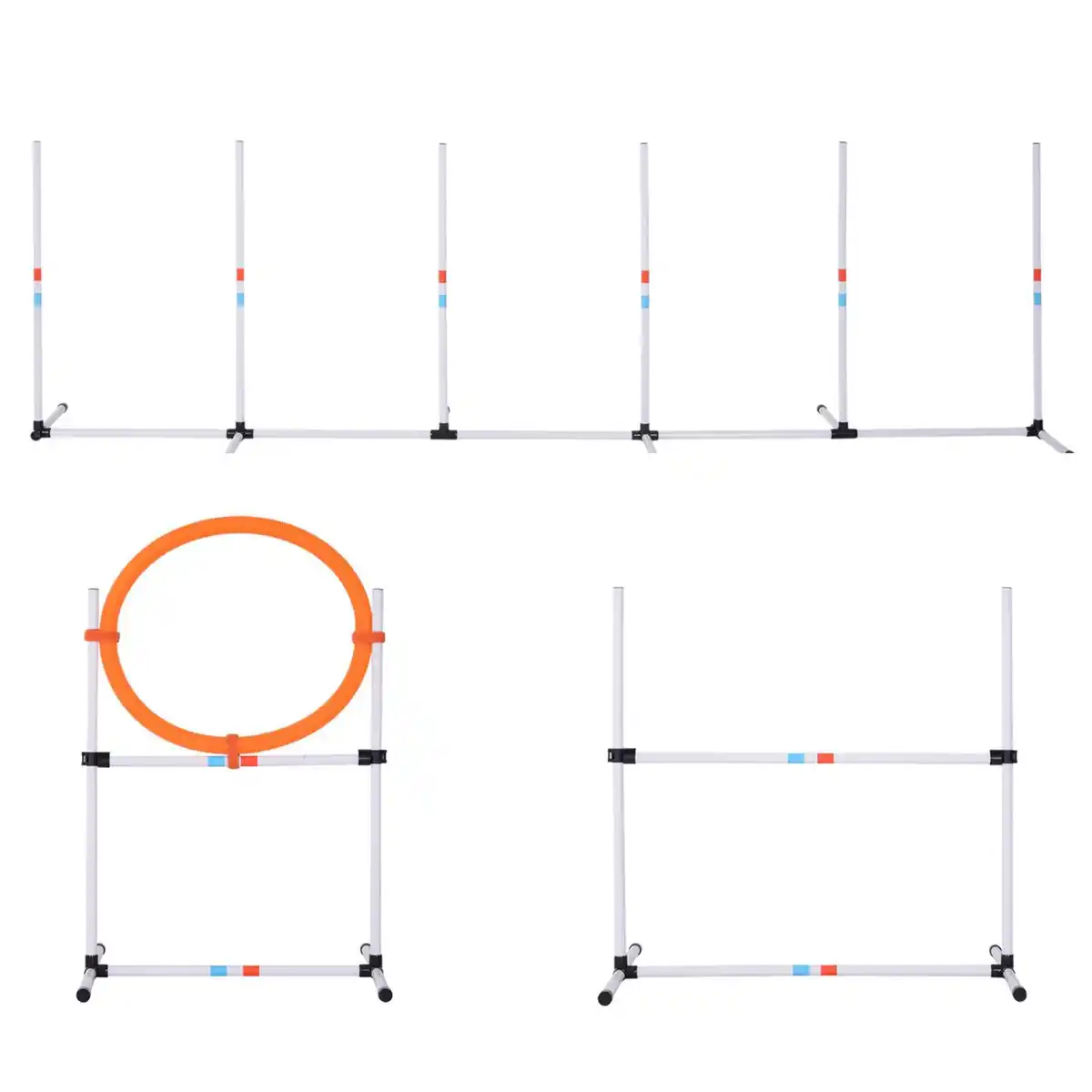 Bild 1 von 3-tlg. Hunde Agility Set Training für Haustiere mit Tasche Weiß+Gelb
