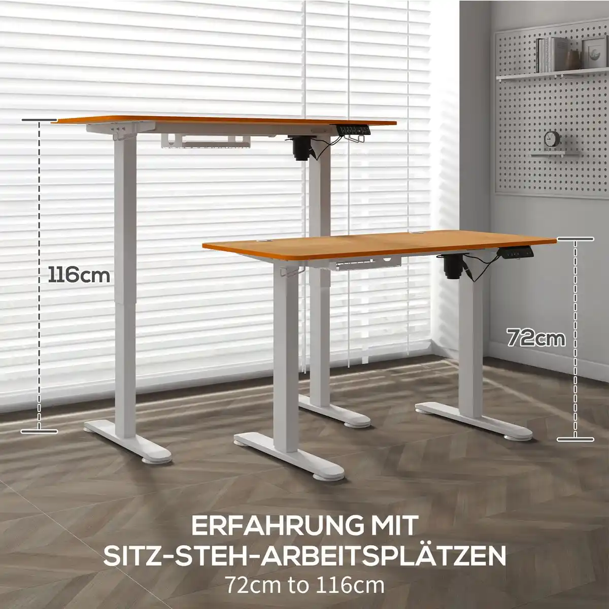 Bild 4 von Höhenverstellbarer Schreibtisch Elektrisch 120x60cm Computertisch Natur