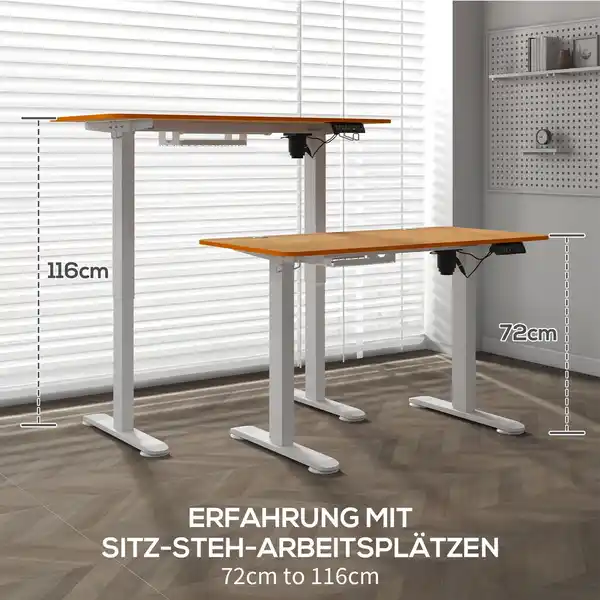 Bild 4 von Höhenverstellbarer Schreibtisch Elektrisch 120x60cm Computertisch Natur