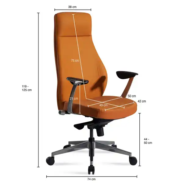 Bild 4 von Bürostuhl Schreibtischstuhl Kunstleder Caramel Drehstuhl Ergonomisch