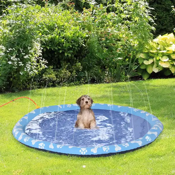 Bild 2 von 170 cm Splash Sprinkler Pad für Hunde Spritz Wasserspiel Matte Wassersprinkler Anti-Rutsch Outdoor P
