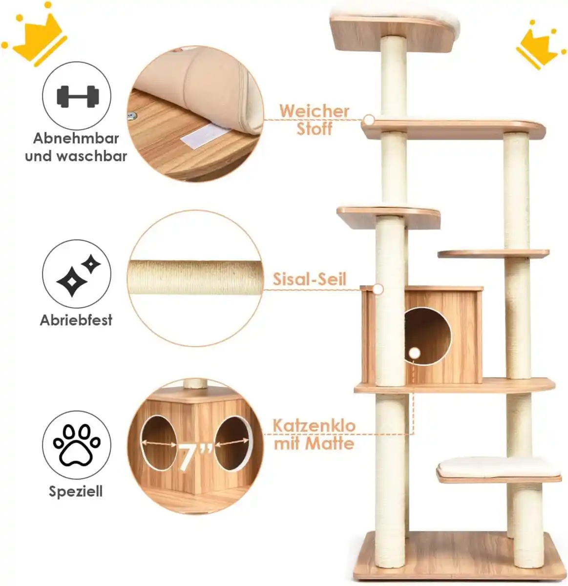 Bild 3 von 175cm Kratzbaum Holz