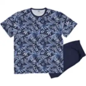 Herren-Kurzpyjama Kurze Ärmel, Navy, M