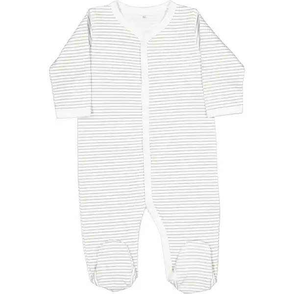 Bild 1 von Baby Pyjama Lange Ärmel Strampler mit Füßchen, Grau, 56