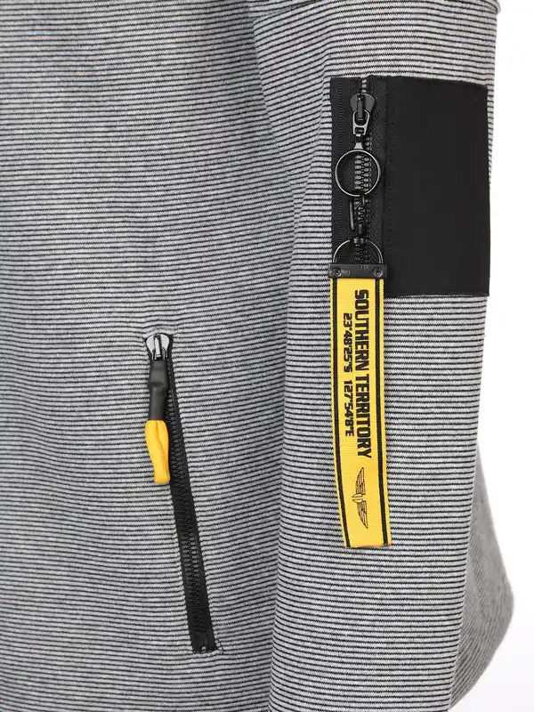 Bild 4 von Herren Bikersweatjacke mit Kapuze Grau