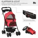 Bild 4 von Hundewagen Pet Stroller für kleine Hunde Haustierwagen Oxford Rot