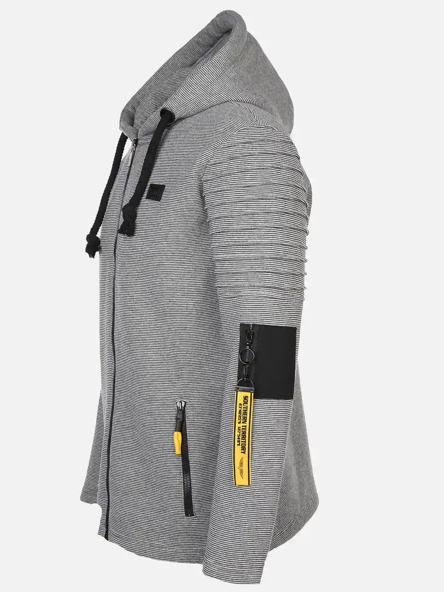 Bild 3 von Herren Bikersweatjacke mit Kapuze Grau