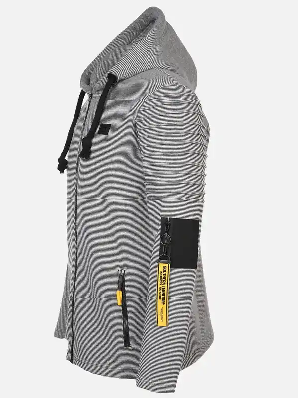 Bild 3 von Herren Bikersweatjacke mit Kapuze Grau