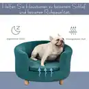 Bild 4 von Hundesofa mit Weichem Bezug Rundes Hundebett Haustiersofa mit Holzbeinen