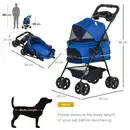 Bild 3 von Hundewagen Pet Stroller für kleine Hunde Haustierwagen Oxford Blau