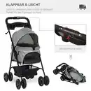 Bild 4 von Hundewagen Pet Stroller für kleine Hunde Haustierwagen Oxford Grau