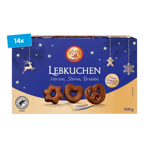 Bild 1 von Santa Claus Lebkuchen Vollmilch 500 g, 14er Pack