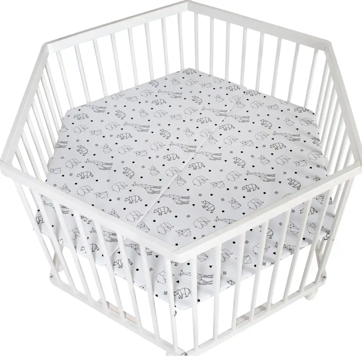 Bild 3 von Schardt 6-eckiges Laufgitter Buche weiß, mit Einlage