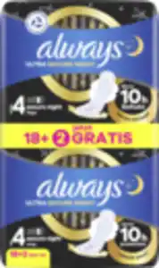 Always Ultra Secure Night Binden mit Flügeln Big Pack + 2 Gratis