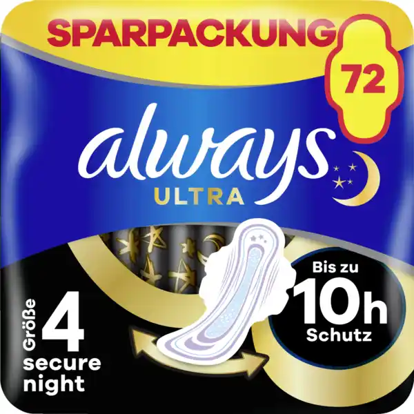 Bild 1 von Always Monatspaket ULTRA Damenbinden Secure Night mit Flügeln