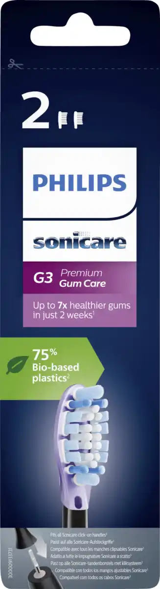Bild 1 von PHILIPS Sonicare G3 Premium Gum Care Aufsteckbürsten schwarz HX9052/33