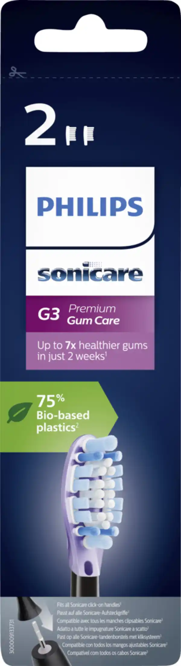 Bild 1 von PHILIPS Sonicare G3 Premium Gum Care Aufsteckbürsten schwarz HX9052/33