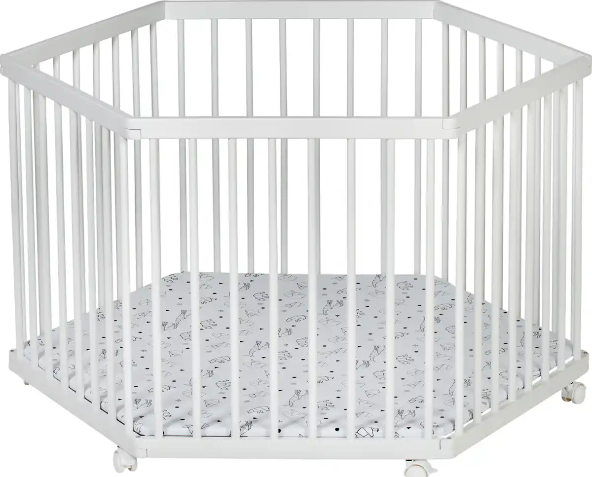 Bild 2 von Schardt 6-eckiges Laufgitter Buche weiß, mit Einlage